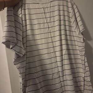 Torrid White and Black Striped Short Sleeve Tee